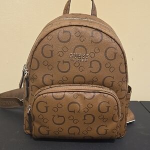 Guess Brown Logo Mid Backpack